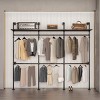 Wall Mounted Metal Industrial Pipe Clothing Rack,Heavy Duty Wardrobe Rack With Top Shelves,Suitable For Apartment,Bedroom-Cuddlewood - 3 of 4