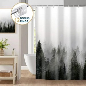 LunaLulinlk Shower Curtain with Hooks – Heavy-Duty Mold/Mildew-Resistant - 1 of 4