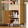 Boho Wood Storage Cabinet, 68" Tall Bathroom Storage Cabinet, Natural - 4 of 4