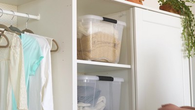 Clear Stackable Plastic Storage Bins with Secure Lids, 5.75qt, 10 Pack