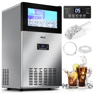 RAPSUAR Stainless Steel Ice Maker - 130LBS per Day, 35LBS Storage, Compact Countertop Design - 1 of 4