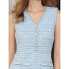 INSPIRE CHIC Women's Sleeveless Tweed V Neck Button Decor Work Office Pencil Dress - 4 of 4