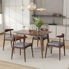 Mid-Century Modern Dining Chair Set of 2 with Cushioned Seat & Rubberwood Frame for Dining Room-Baofuwish - 2 of 4