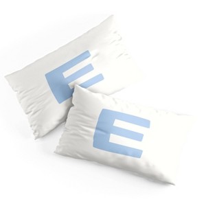 Deny Designs King April Lane Art Block Blue Monogram E Microfiber Printed Pillow Sham - 1 of 3
