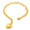 ELYA Women's Polished Heart Charm Gold Plated Steel Bracelet - 3 of 3