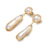 Guili Sterling Silver Dangling Earrings with 14K Gold Plating and Freshwater Pearl, a Beautiful and Refined Addition to Your Collection - 2 of 3