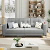 Acekool Modern Sofa Bed, 3-Seat Couch with Storage Armrests, Side Pockets & Cup Holder, Upholstered Sleeper for Living Room or Apartment - 2 of 4