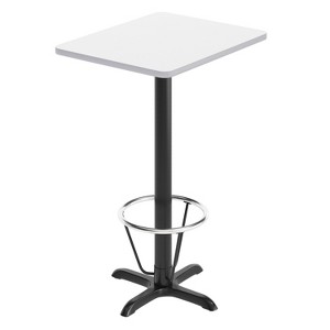 Flash Furniture 24'' x 30'' Rectangular Laminate Table Top with 22'' x 22'' Bar Height Table Base and Foot Ring - 1 of 4
