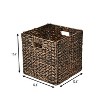 happimess Bryce Classic Farmhouse Handwoven Hyacinth Collapsible Storage Cube Baskets with Handles - 4 of 4