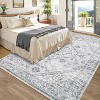 Washable Area Rug for Living Room, Floral Non-Slip Carpet, Low Pile Stain-Resistant Floor Cover for Bedroom or Office - 4 of 4