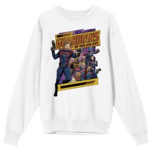 Guardians of the Galaxy: Vol. 3 Comic Art Characters Men's White Crew Neck Sweatshirt - 1 of 3