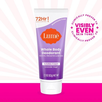 Lume Whole Body Women&#8217;s Deodorant - Invisible Cream Tube - Aluminum Free - Lavender Sage Scent - 2.2oz_5