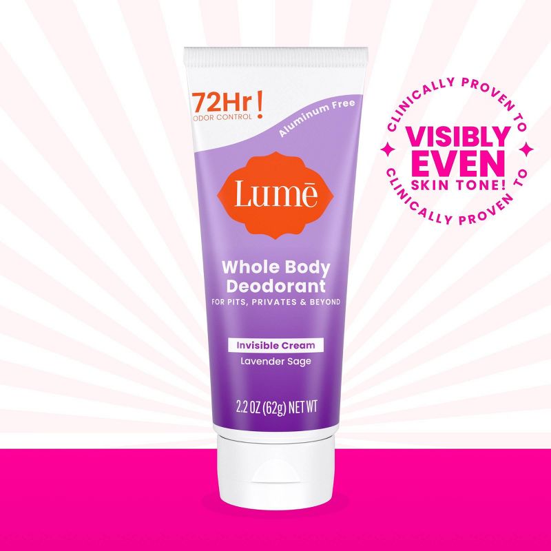Lume Whole Body Women&#39;s Deodorant - Invisible Cream Tube - Aluminum Free - Lavender Sage Scent - 2.2oz, 5 of 14