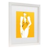Trademark Fine Art - Francesco Gulina  Girl in Bathing Suit Yellow Matted Framed Art - 3 of 4