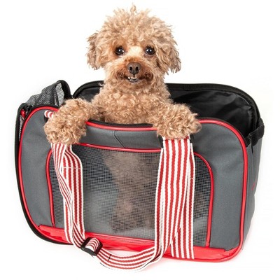 Munora - 'Candy Cane' Fashion Pet Carrier - 15"L x 8"W x 11"H - Striped Handbag Strap Design