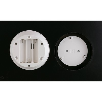 Black MDF Floating Shelf with Touch-Activated LED Light, 24-Inch