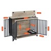 GustoWave Dog Crate Furniture with Pull-Out Dog Bowls, Heavy Duty Wooden Dog Kennel with Double Doors, Flip-Top & Wheels - 2 of 4