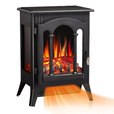 R.W.FLAME Electric Fireplace Stove, Freestanding Fireplace Heater with Realistic Flame, Indoor Electric Stove Heater with Overheating Safety System