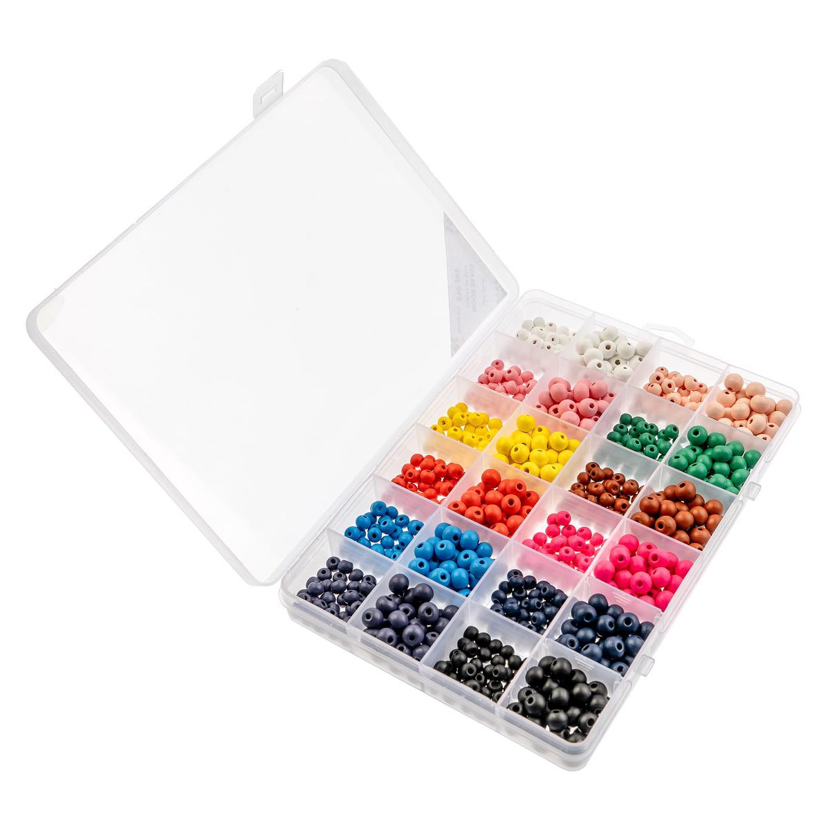 John Bead 840pcs 6mm 8mm Assorted Colors Wood Beads, Colorful Round Wooden Bead for DIY Crafts Jewelry Making Bead Box - thumbnail 3
