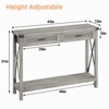 43" Farmhouse Console Table – Rattan Drawers & Metal Frame Sofa Table for Living Room/Entryway/Bedroom - 3 of 4