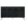 Arch 3D Carved 4 Door Sideboard, Sideboard Buffet Cabinet With Storage, Modern Coffee Bar Cabinet With Adjustable Shelf - 3 of 4