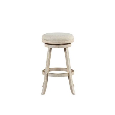 29" Fenton Swivel Barstool Wire Brush Ivory - Boraam: Eco-Friendly Rubberwood, Linen Upholstery, 360° Swivel