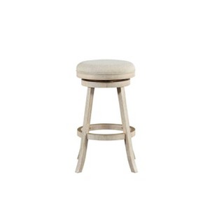 29" Fenton Swivel Barstool Wire Brush Ivory - Boraam: Eco-Friendly Rubberwood, Linen Upholstery, 360° Swivel - 1 of 4