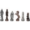 WE Games Fantasy Chess & Checkers Game Set - Pewter Chessmen & Black Stained Wood Board with Storage Drawers 15 in. - 3 of 4