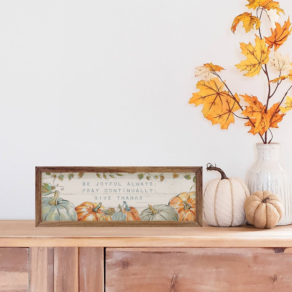 Photos - Other Decoration Kendrick Home 12"x4" Pumpkin Patch XV Joyful By Daphne Brissonnet Wall Art