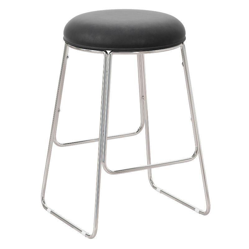 Southlake Backless Metal Counter Height Stool Chrome/Black Vinyl - Hillsdale Furniture, 1 of 11