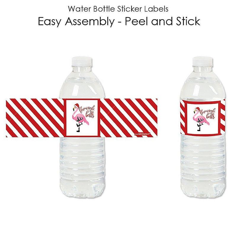 Big Dot of Happiness Flamingle Bells - Tropical Christmas Party Water Bottle Sticker Labels - Set of 20, 2 of 5