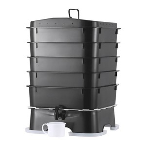 VEVOR 5-Tray Worm Composter, 50 L Worm Compost Bin Outdoor and Indoor, Sustainable Design Worm Farm Kit, for Recycling Food Waste, Worm Castings - 1 of 4