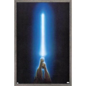 Trends International Star Wars: Original Trilogy - Blue Lightsaber Framed Wall Poster Prints - 1 of 4
