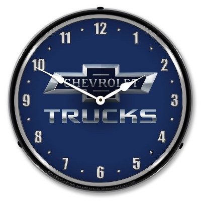 Collectable Sign & Clock | Chevrolet Trucks 100th Anniversary LED Wall Clock Retro/Vintage, Lighted