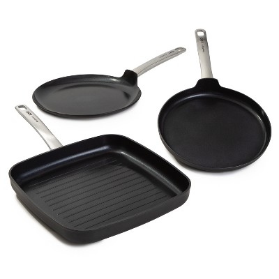 BergHOFF Graphite 3Pc Non-stick Ceramic Specialty Cookware Set, Sustainable Recycled Material