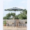 TackView 9FT Outdoor Patio Umbrella with 8 Ribs, Push Button Tilt & Crank, Striped Market Umbrella, UV Protection Waterproof - 2 of 4