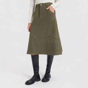 Women's Faux Suede Midi A-Line Skirt - Universal Thread™ - 1 of 4