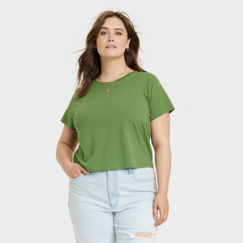Women's Short Sleeve Slim Fit Ribbed T-shirt - A New Day™ : Target