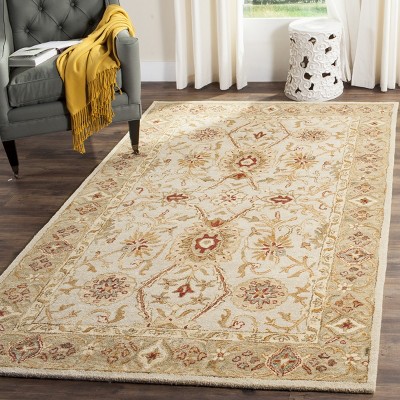 Elegant Gray Hand-Tufted Wool Rectangular Accent Rug