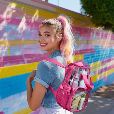 Dalix Small Clear Backpack Bag in Hot Pink — фото 3