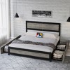 Whizmax Bed Frame With Headboard,Industrial Platform Bed Frame With 4 Storage Drawers and Charge Station,Strong Metal Slats Support - 3 of 4