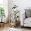 Garvee Farmhouse End Table Rustic Side Table with Storage Shelf for Living Room, Bedroom, Set of 2, Gray - 3 of 4