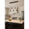 ALOADECOR Modern 5-Light Seeded Bubble Glass Cluster Integrated LED Staircase Chandelier Dimmable Pendant Light In Matte Black - 3 of 4
