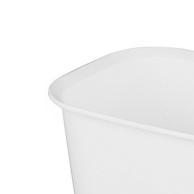 White Rectangular 3-Gallon Plastic Wastebasket Set
