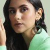 SOHI Women's Emerald Green Circular Crystal Drop Earrings - 3 of 4
