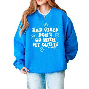 Simply Sage Market S.W.Smiley Don't Go With My Outfit Smiley Faces Sweatshirt - 1 of 4