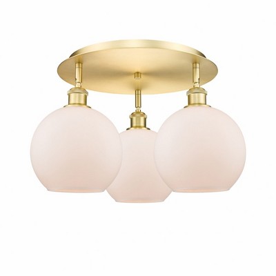 Athens - 3 Light Flush Mount In Industrial Style-10.5 Inches Tall and 19.75 Inches Wide