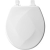 Never Loosens Round Sculptured Teardrop Enameled Wood Toilet Seat with Easy Clean White - Mayfair by Bemis: Hinge, 1-Year Warranty - 2 of 4
