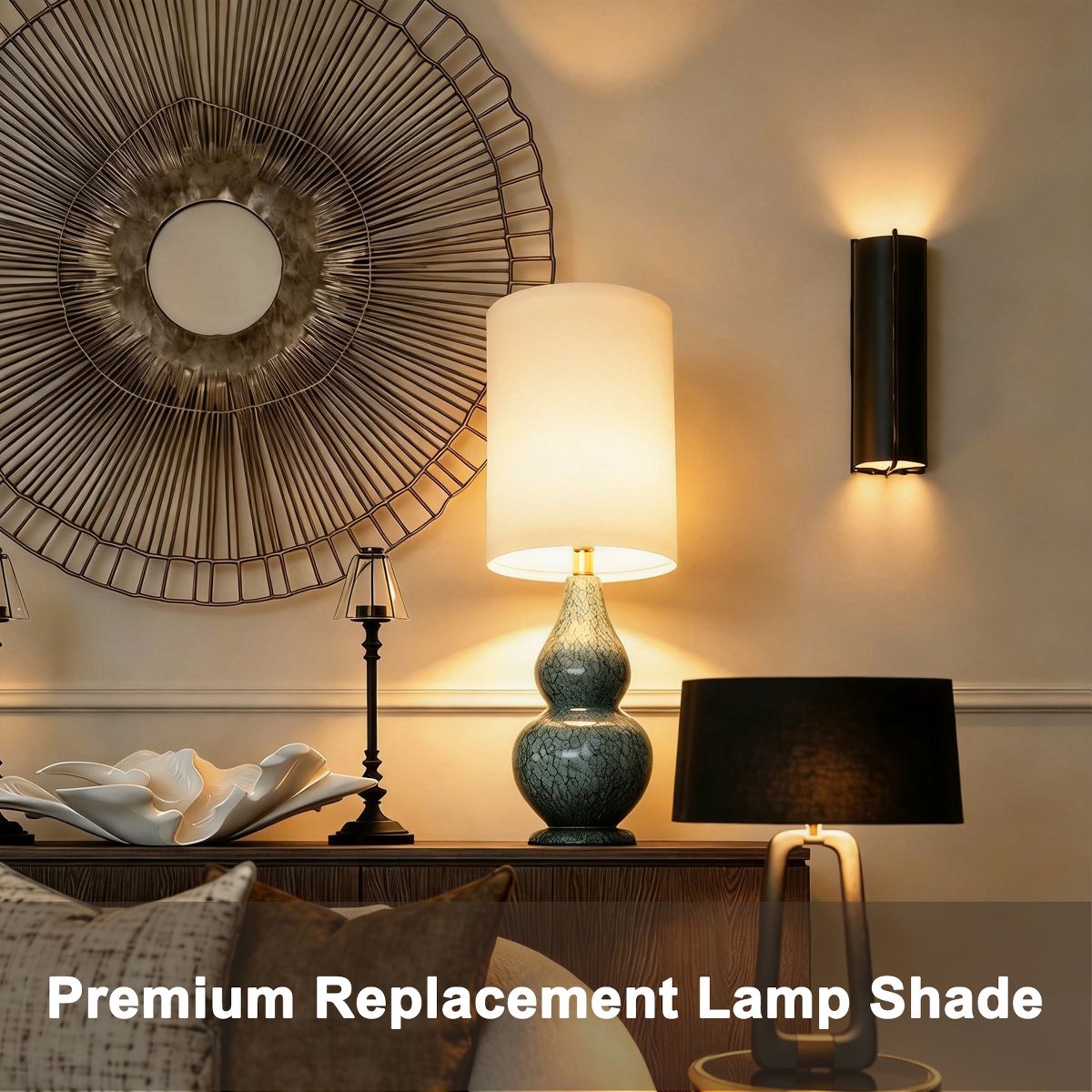 Unique Bargains Natural Linen Drum Design Spider Fitter Premium Fabric Lampshade 5.5 x 7.9 Inch 1 Pc - thumbnail 7