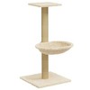 vidaXL Cat Tree Cream Engineered wood, plush, sisal Standard Durable - 2 of 4